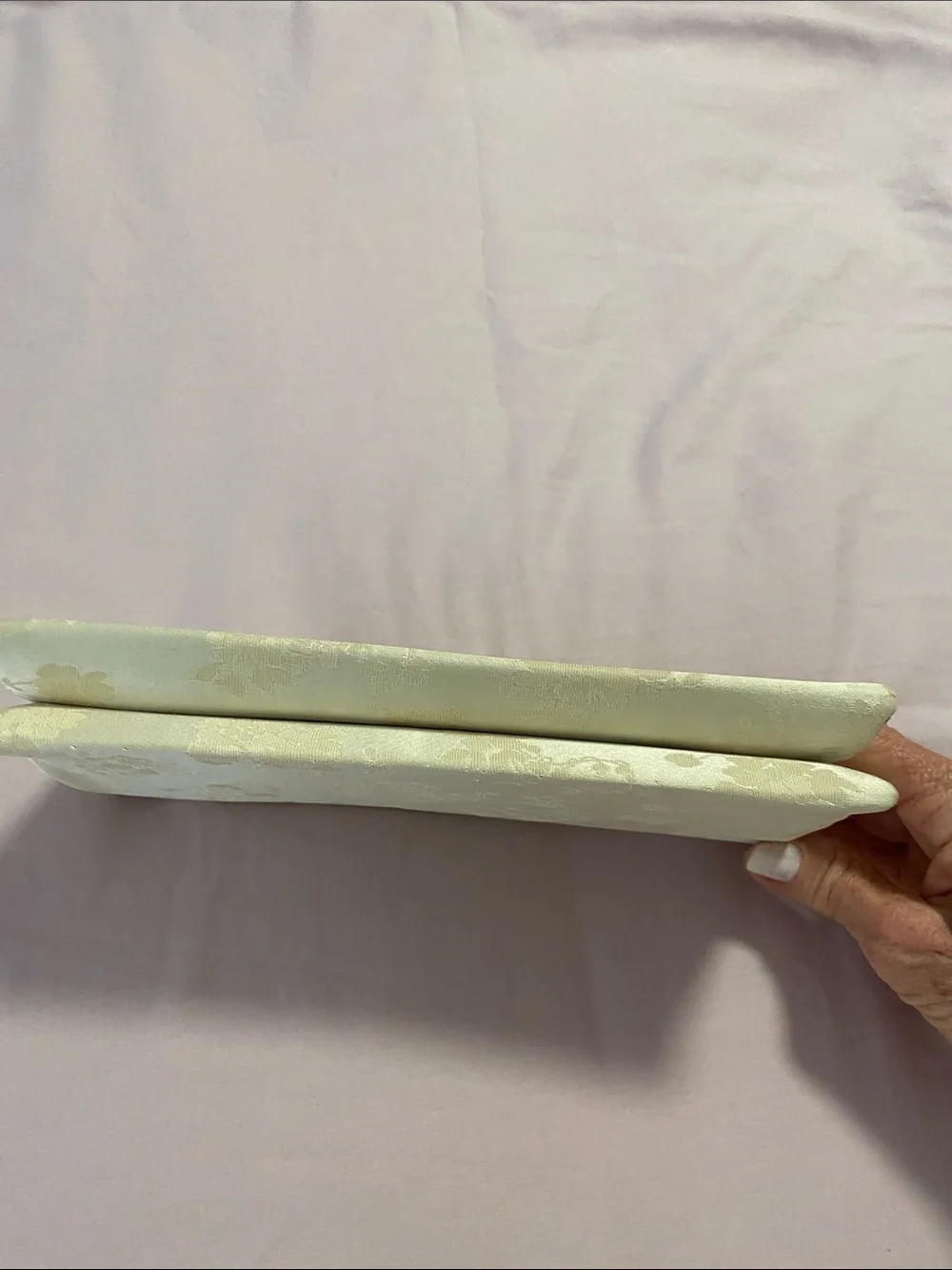 Elegant Cream Floral Peau de Soie Clutch Bag